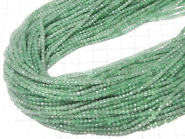 Hochwertig! Grüner Aventurin Würfelform 2x2x2mm 1Strang Perlen (ca. 15 Zoll/37 cm)