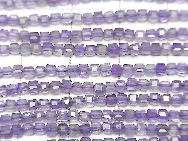 Hochwertig! Hellfarbiger Amethyst AA+ Würfelform 2x2x2mm 1Strang Perlen (ca. 15 Zoll/37 cm)