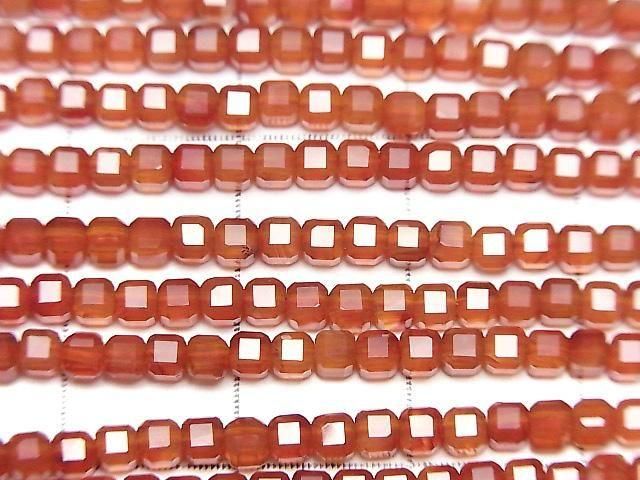 Hochwertig! Rote Achat AAA Würfelform 2x2x2mm 1Strang Perlen (ca. 15 Zoll/37 cm)