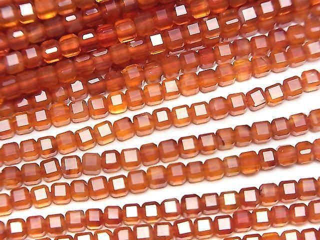 Hochwertig! Karneol AAA Würfelform 2x2x2mm 1Strang Perlen (ca. 15 Zoll/37 cm)
