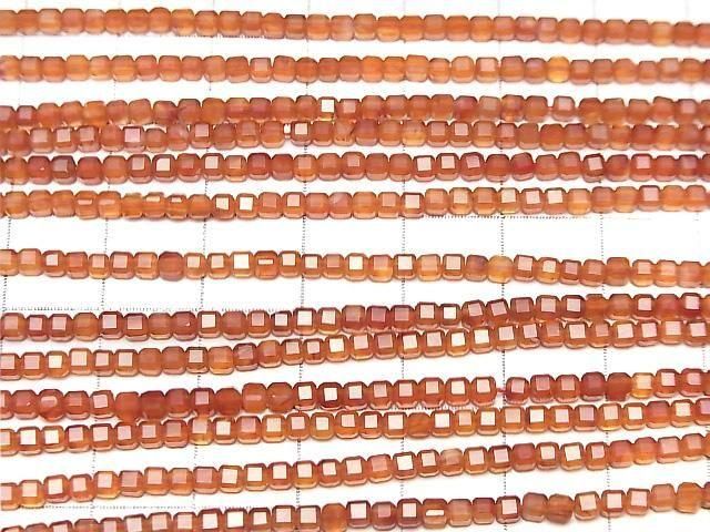 Hochwertig! Karneol AAA Würfelform 2x2x2mm 1Strang Perlen (ca. 15 Zoll/37 cm)