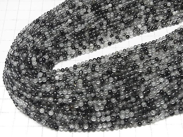 Turmalinquarz AA++ Rund 3mm 1Strang Perlen (ca. 15 Zoll/38 cm)