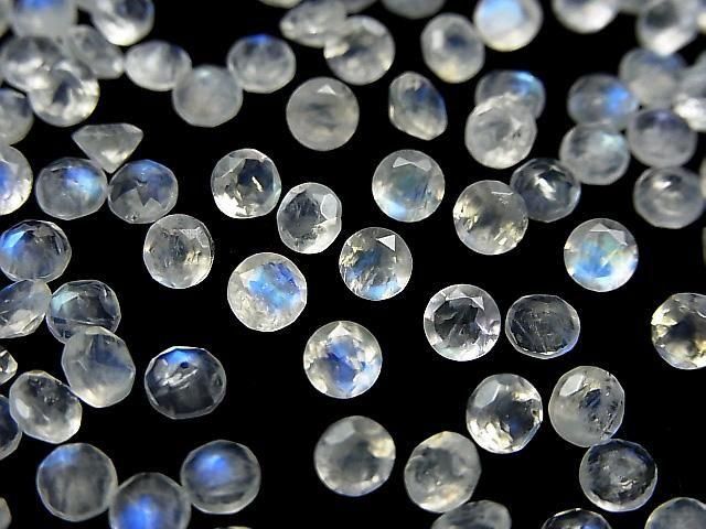 Hochwertiger Regenbogen-Mondstein AA++ Lose Stein Rund Facettiert 4x4mm 10Stück