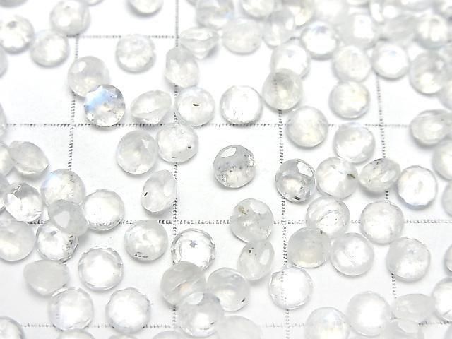 Hochwertiger Regenbogen-Mondstein AA++ Lose Stein Rund Facettiert 4x4mm 10Stück