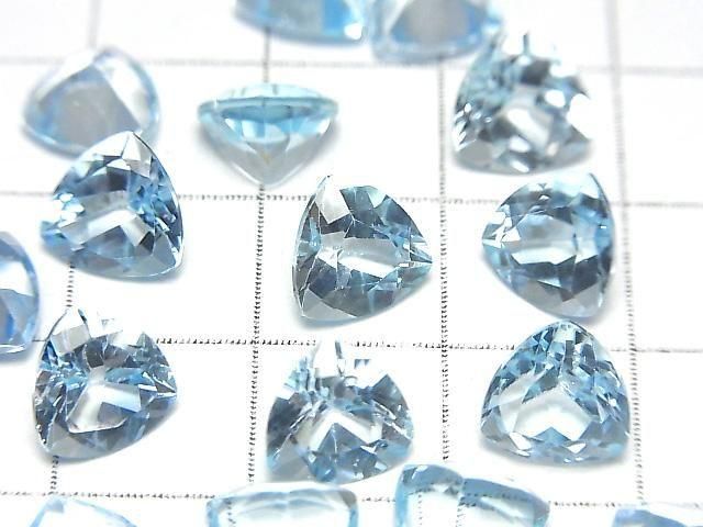 Hochwertiger Himmelblauer Topas AAA Lose Stein Dreieckig Facettiert 8x8mm 2Stück