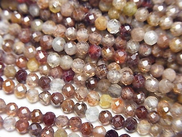 Hochwertig! Natürlicher brauner Zirkon AAA- facettierte runde 3mm 1strang Perlen (ca. 15 Zoll/37 cm)