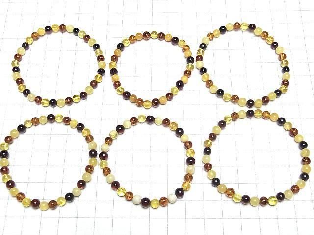 Baltisches Bernstein runde 5mm mehrfarbige Armband