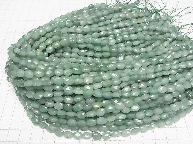 Hochwertig! Grüner Aventurin facettierte ovale 8x6mm 1strang Perlen (ca. 14 Zoll/35 cm)