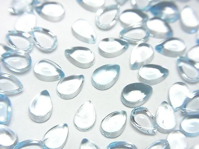 Hochwertig! Himmelblauer Topas AAA Tropfenform Cabochon 6x4mm 5 Stück