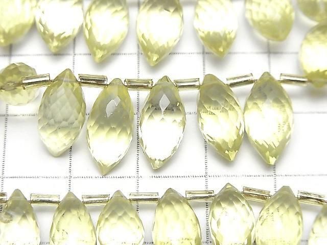 High Quality Lemon Quartz AAA Marquise Rice Faceted Briolette half or 1strand beads (aprx.7inch/17cm)