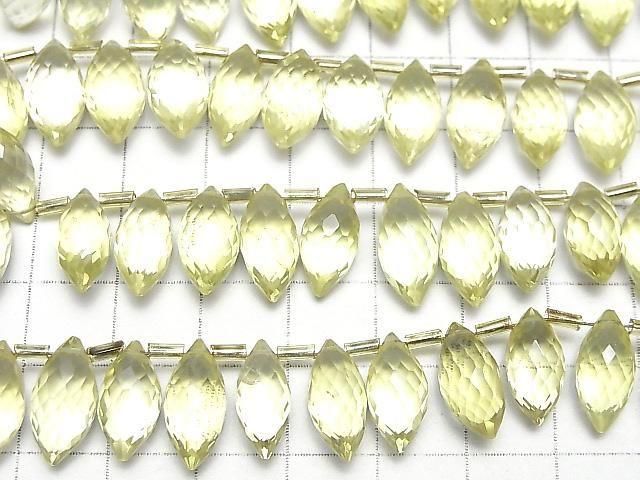 High Quality Lemon Quartz AAA Marquise Rice Faceted Briolette half or 1strand beads (aprx.7inch/17cm)