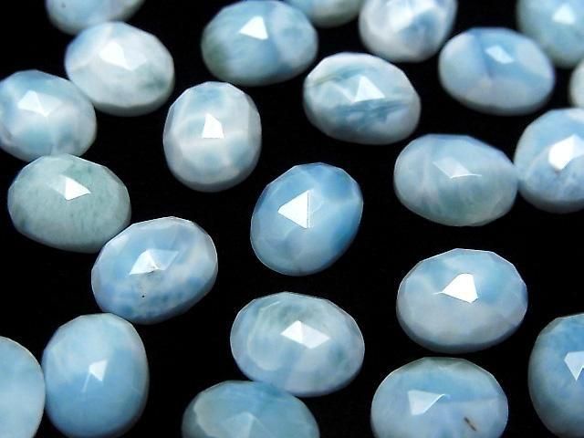 Larimar Pektolith AA++ oval Rose Cut 10x8mm 2 Stück