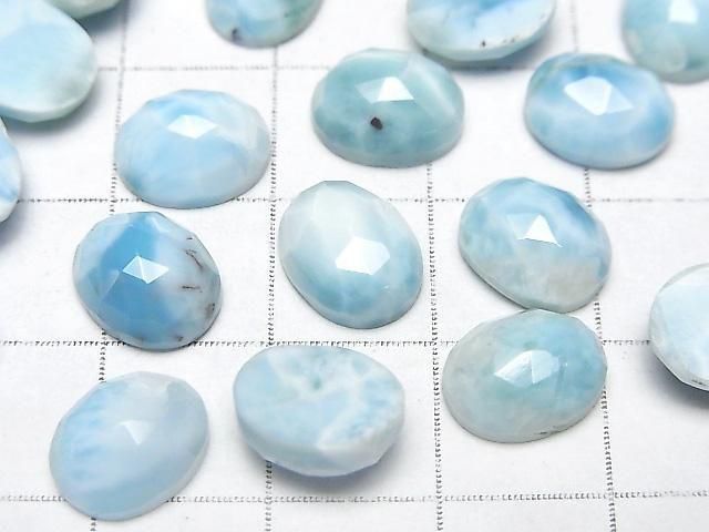 Larimar Pektolith AA++ oval Rose Cut 10x8mm 2 Stück