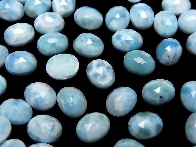 Larimar Pektolith AA++ oval Rose Cut 10x8mm 2 Stück