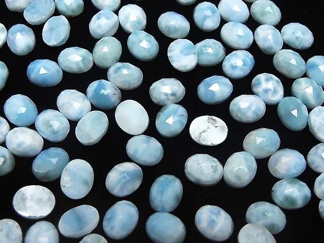 Larimar Pektolith AA++ oval Rose Cut 10x8mm 2 Stück