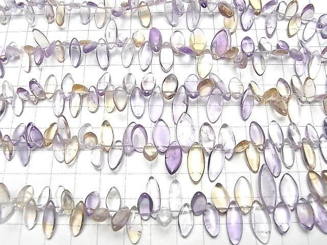 Hochwertiger Amethyst x Citrin AA++ Marquise (glatt) 1 Strang Perlen (ca. 7 Zoll/18 cm)