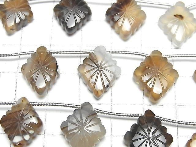 Montana Moss Agate AA++ Rosette Carving 1strand beads (8pcs)
