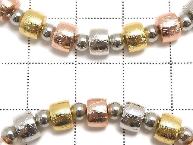 Meteoriten (Altai-Meteoriten) Rondelle 6x6x4 mm mehrfarbiges Armband