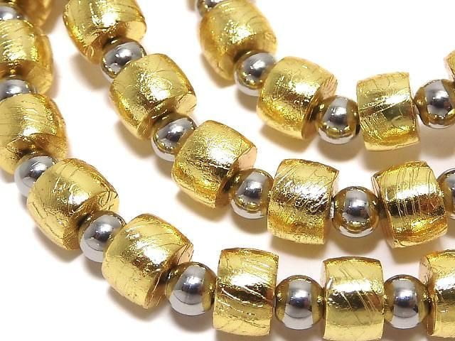 Meteoriten (Altai-Meteoriten) Rondelle 6x6x4 mm Gelbgold-Armband