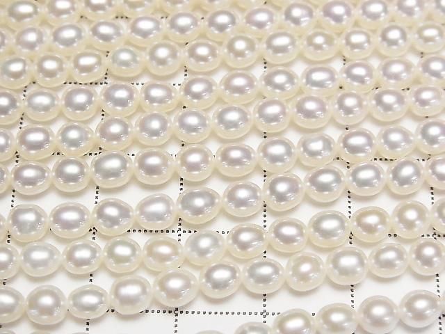 Süßwasserperle AA++ Reis 5x4x4mm Weiß 1Strang Perlen (ca. 15 Zoll/36 cm)