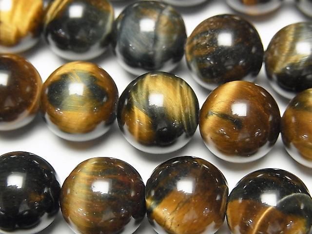 Mix Tiger's Eye AAA- Round 12mm half or 1strand beads (approx. 15 inches/37 cm)