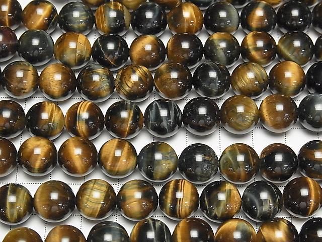 Mix Tigerauge AAA- Rund 12mm halb oder 1 Strang Perlen (ca. 15 Zoll/37 cm)