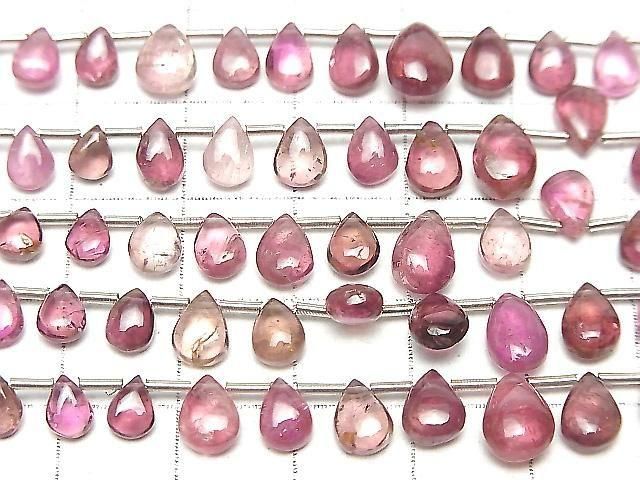 Hochwertig! Rosa Turmalin AA++ Tropfenform (glatt) Halbe oder 1 Strang (35 Stück)