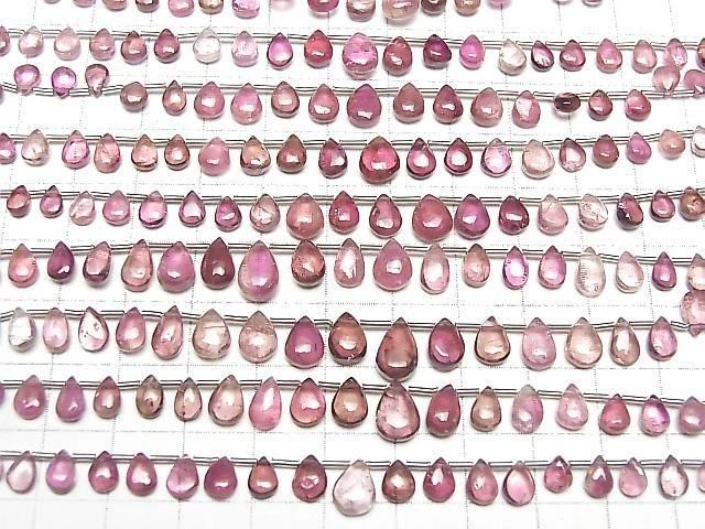 Hochwertig! Rosa Turmalin AA++ Tropfenform (glatt) Halbe oder 1 Strang (35 Stück)
