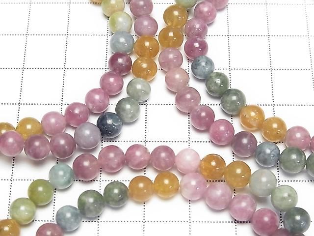 Multicolor-Turmalin AA++ Rund 6mm Armband