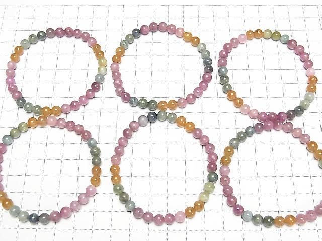 Multicolor-Turmalin AA++ Rund 6mm Armband