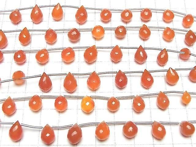 Hochwertiger Karneol AAA- Marquise Reis Facettiert Briolette 1Strang Perlen (8 Stück)