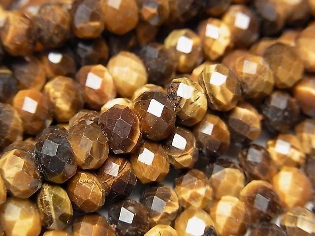 Hochwertig! Gelber Tigerauge AA++ Facettierte Knopf Rondelle 6x6x4mm 1Strang Perlen (ca. 15 Zoll/37 cm)