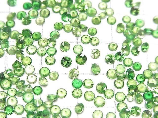 Hochwertiger Tsavorit Granat AAA Lose Stein Rund Facettiert 3x3mm 3 Stück