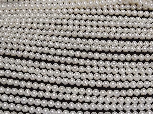 Perle d'Eau Douce AAA Semi-Ronde 4mm Blanche 1 fil (environ 15 pouces/38 cm)