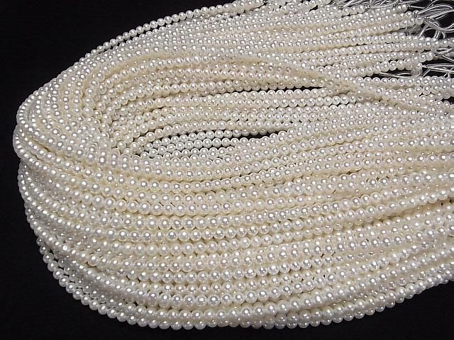 Perle d'Eau Douce AAA Semi-Ronde 4mm Blanche 1 fil (environ 15 pouces/38 cm)