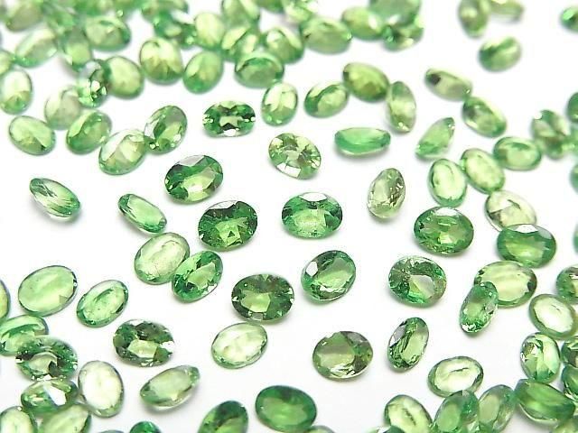 Hochwertiger Tsavorit Granat AAA Lose Stein Oval Facettiert 4x3mm 2 Stück
