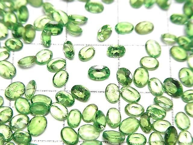 Hochwertiger Tsavorit Granat AAA Lose Stein Oval Facettiert 4x3mm 2 Stück