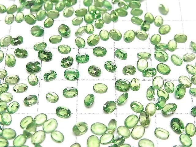Hochwertiger Tsavorit Granat AAA Lose Stein Oval Facettiert 4x3mm 2 Stück