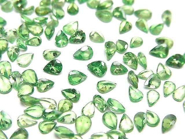 Hochwertiger Tsavorit Granat AAA Lose Stein Birnenform Facettiert 4x3mm 2 Stück
