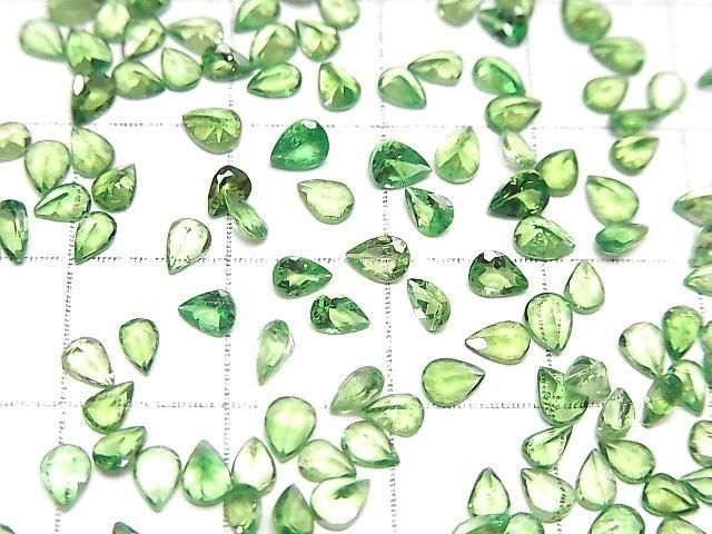 Hochwertiger Tsavorit Granat AAA Lose Stein Birnenform Facettiert 4x3mm 2 Stück