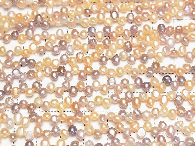 Süßwasserperle AA++ Barock 4.5-5mm Naturfarbmix oben gebohrtes Loch 1 Strang Perlen (ca. 15 Zoll/36 cm)