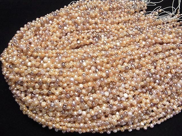 Süßwasserperle AA++ Barock 4.5-5mm Naturfarbmix oben gebohrtes Loch 1 Strang Perlen (ca. 15 Zoll/36 cm)