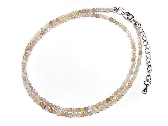 Hochwertig! Multicolor Zirkon AA++ facettiert Rund 2mm Halskette