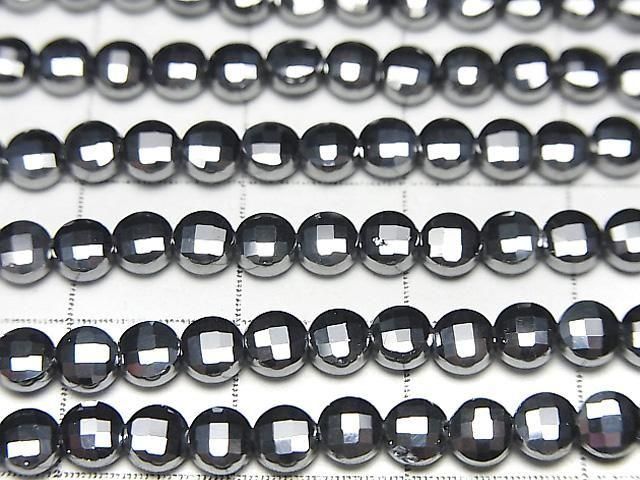 Hochwertig! Terahertz facettiert Münze 4x4x2mm 1 Strang Perlen (ca. 15 Zoll/37 cm)
