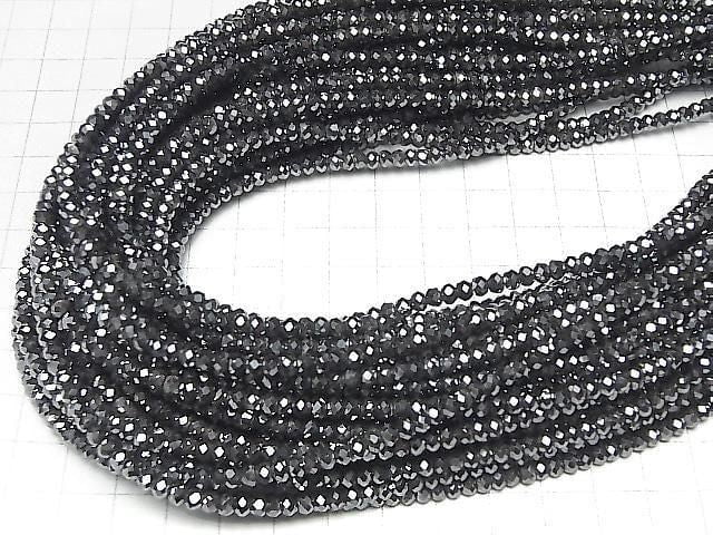 Hochwertig! Hämatit facettiert Knopf Rondelle 4x4x3mm 1 Strang Perlen (ca. 15 Zoll/37 cm)