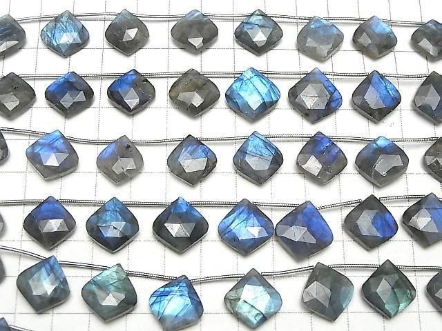藍色拉長石 AA++ 不規則刻面欖尖形 1串珠子 (8顆)