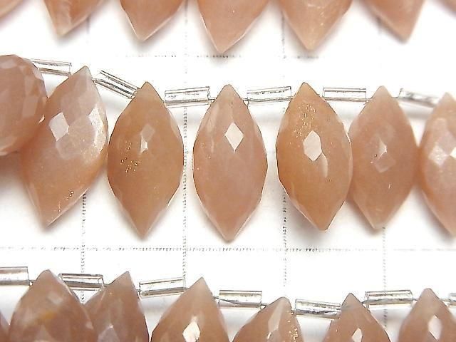 Hochwertiger orange Mondstein AAA- Marquise Reis Facettiert Briolette Halb- oder 1 Strang Perle (ca. 7 Zoll/17 cm)