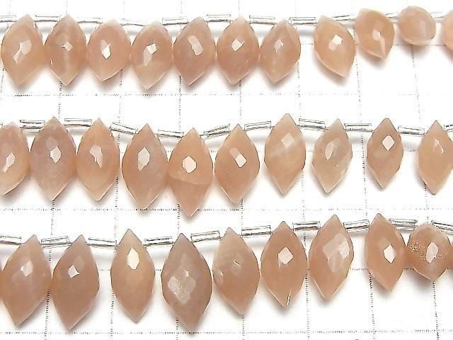 Hochwertiger Pfirsichmondstein AAA- Marquise Reis Facettiert Briolette Halb- oder 1 Strang Perle (ca. 7 Zoll/17 cm)