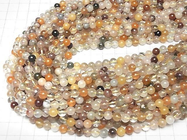 Multicolor Rutilquarz AA++ Rund 6mm 1 Strang Perlen (ca. 15 Zoll/38 cm)