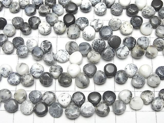 Dendritischer Opal Kastanie (glatt) 1 Strang Perlen (ca. 7 Zoll/18 cm)